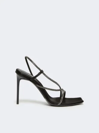 Sandaler i satin og krystal, sort