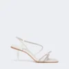 Sandaler i satin og rhinestones, elfenben Sandaler i satin og rhinestones, elfenben