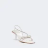 Sandaler i satin og rhinestones, elfenben Sandaler i satin og rhinestones, elfenben