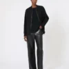 Satin-T-shirt, sort Satin-T-shirt, sort