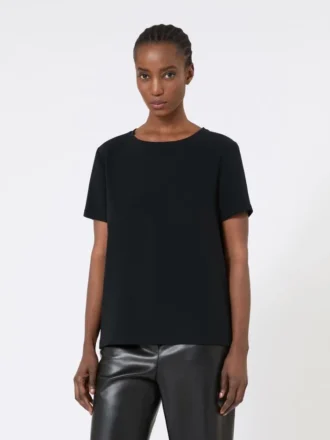 Satin-T-shirt, sort Satin-T-shirt, sort