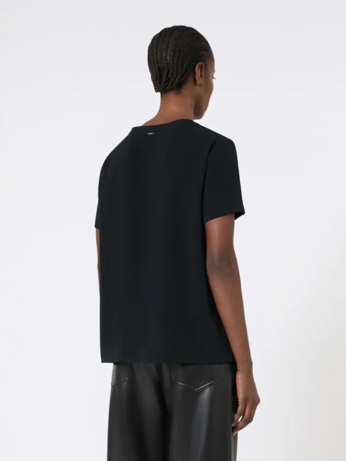 Satin-T-shirt, sort Satin-T-shirt, sort