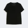 Satin-T-shirt, sort Satin-T-shirt, sort