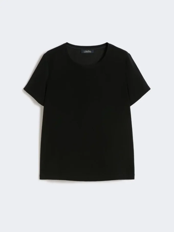 Satin-T-shirt, sort Satin-T-shirt, sort