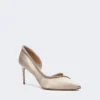 Satinpumps med krystalpynt, farve: nude Satinpumps med krystalpynt, farve: nude