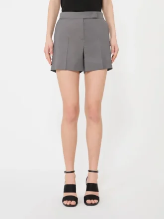 Shorts i gabardineuld, mellemgrå