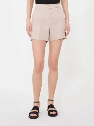 Shorts i hørcanvas, kamel