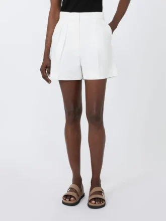 Shorts i stretch-bomuldssatin, silke
