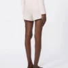 Shorts i uld, mohair og silke, beige-rosa Shorts i uld, mohair og silke, beige-rosa
