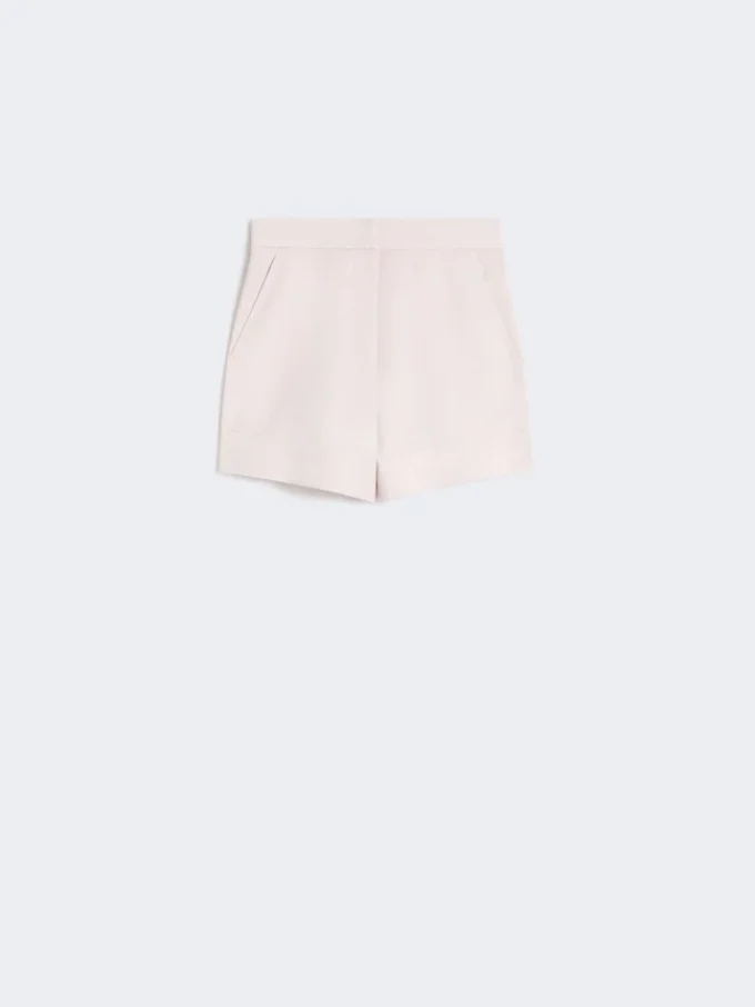 Shorts i uld, mohair og silke, beige-rosa Shorts i uld, mohair og silke, beige-rosa