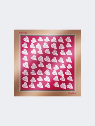 Silketørklæde med print, beige