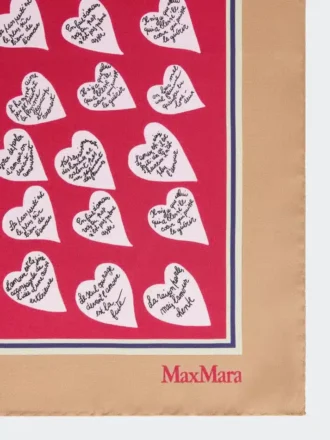 Silketørklæde med print, beige