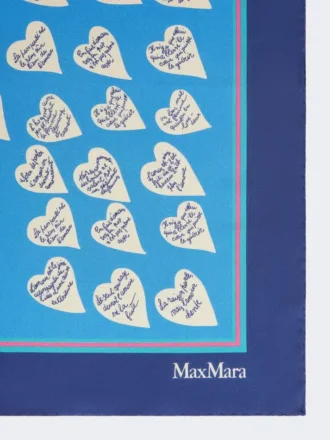 Silketørklæde med print, marineblå