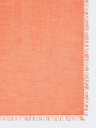 Sjal i jacquard af bomuld, modal og kashmir, koral
