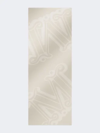 Sjal i jacquard af silke, kashmir og uld, beige Sjal i jacquard af silke, kashmir og uld, beige