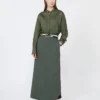 Skjorte i ramie-canvas, khaki Skjorte i ramie-canvas, khaki