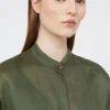 Skjorte i ramie-canvas, khaki Skjorte i ramie-canvas, khaki