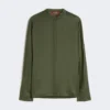 Skjorte i ramie-canvas, khaki Skjorte i ramie-canvas, khaki