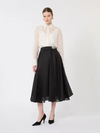 Skjorte i silkeorganza, hvid