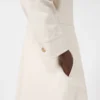 Skjortekjole i bomuldsbull-denim, sand Skjortekjole i bomuldsbull-denim, sand
