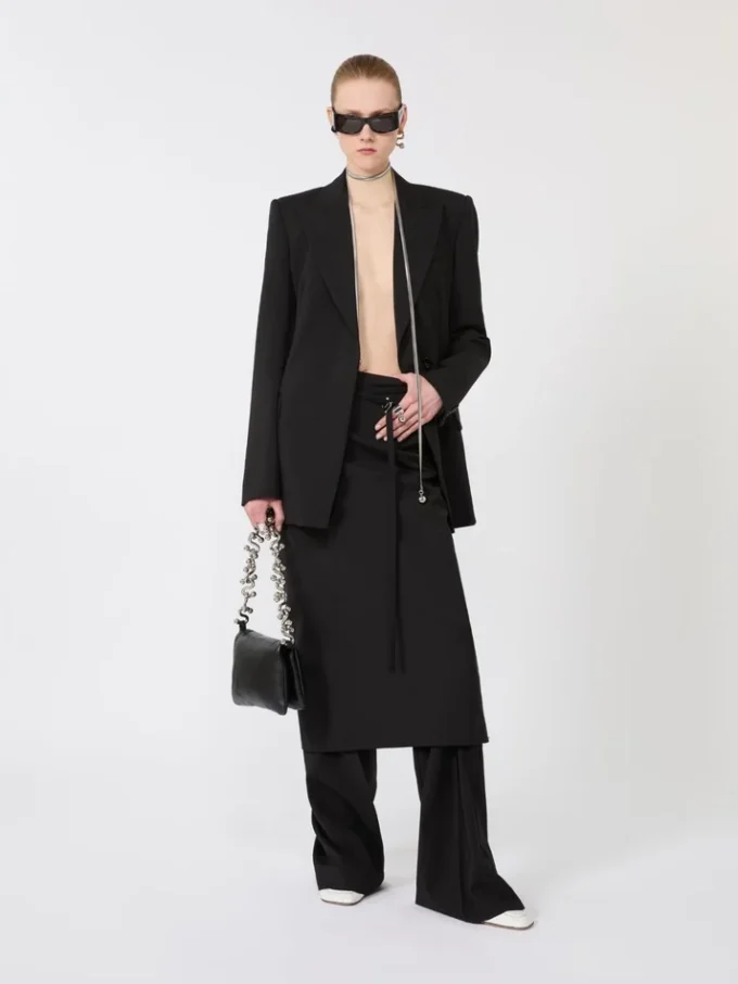 Skræddersyet blazer i Pure Wool, sort Skræddersyet blazer i Pure Wool, sort