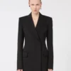 Skræddersyet blazer i Pure Wool, sort Skræddersyet blazer i Pure Wool, sort