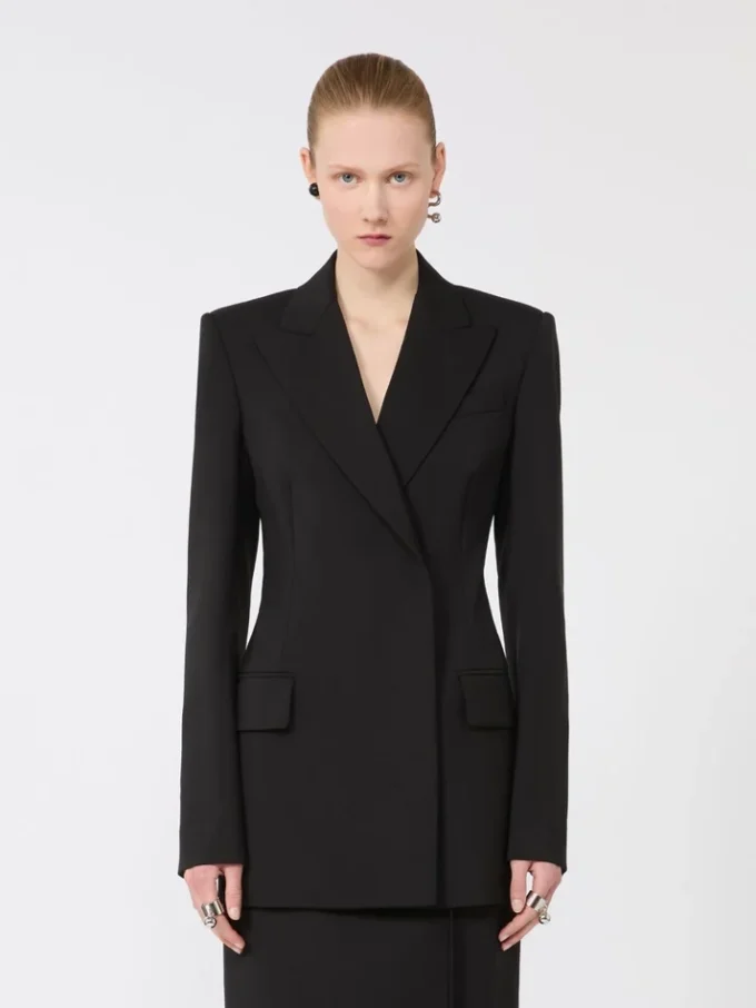 Skræddersyet blazer i Pure Wool, sort Skræddersyet blazer i Pure Wool, sort