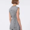 Slim-fit ærmeløs denimtop, sort Slim-fit ærmeløs denimtop, sort