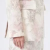 Slim-fit blazer i printet organza og gabardine, hvid Slim-fit blazer i printet organza og gabardine, hvid
