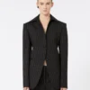 Slim-fit blazer i stretch-gabardine, sort Slim-fit blazer i stretch-gabardine, sort