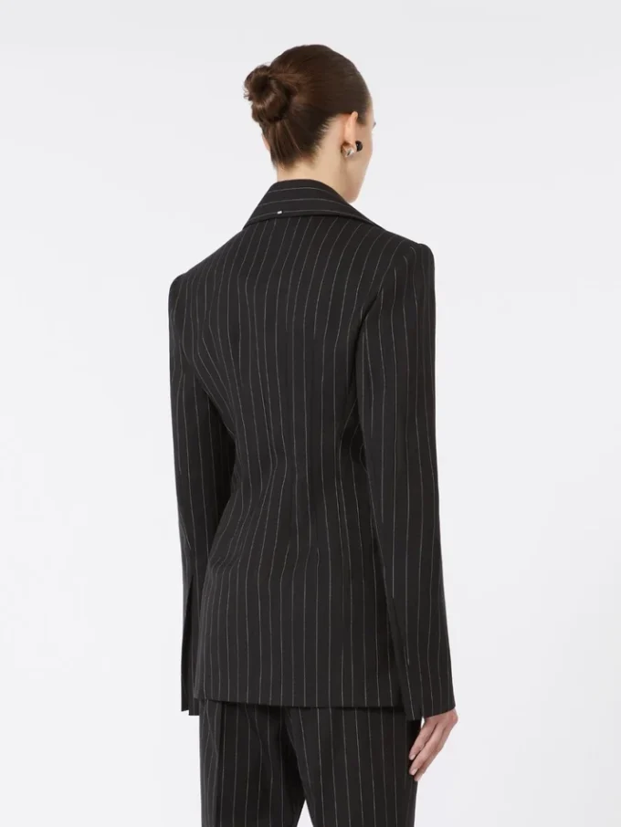 Slim-fit blazer i stretch-gabardine, sort Slim-fit blazer i stretch-gabardine, sort