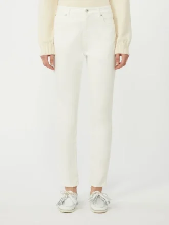 Slim-fit bukser i stretchbomuld, hvid