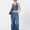 Slim-fit denimvest, midnatsblå Slim-fit denimvest, midnatsblå