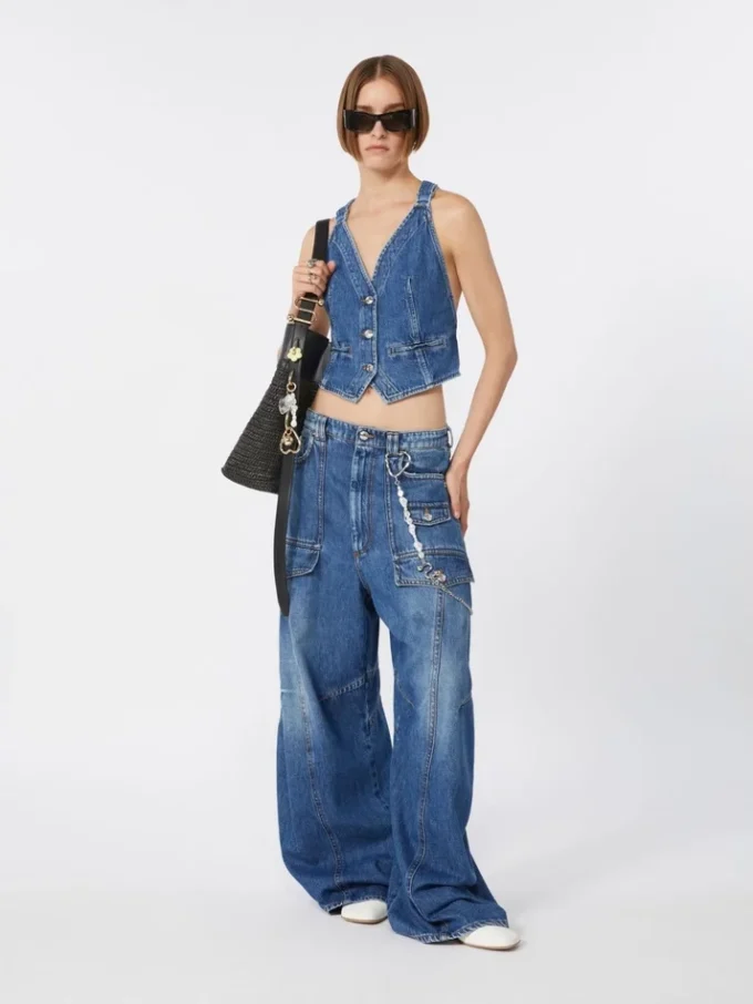 Slim-fit denimvest, midnatsblå Slim-fit denimvest, midnatsblå