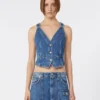 Slim-fit denimvest, midnatsblå Slim-fit denimvest, midnatsblå