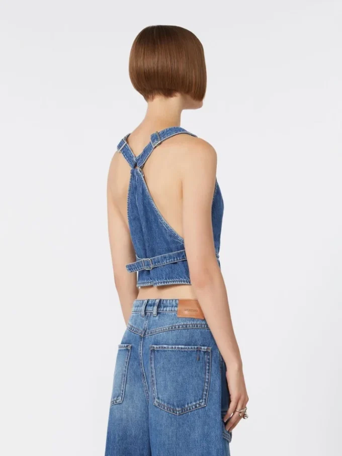 Slim-fit denimvest, midnatsblå Slim-fit denimvest, midnatsblå
