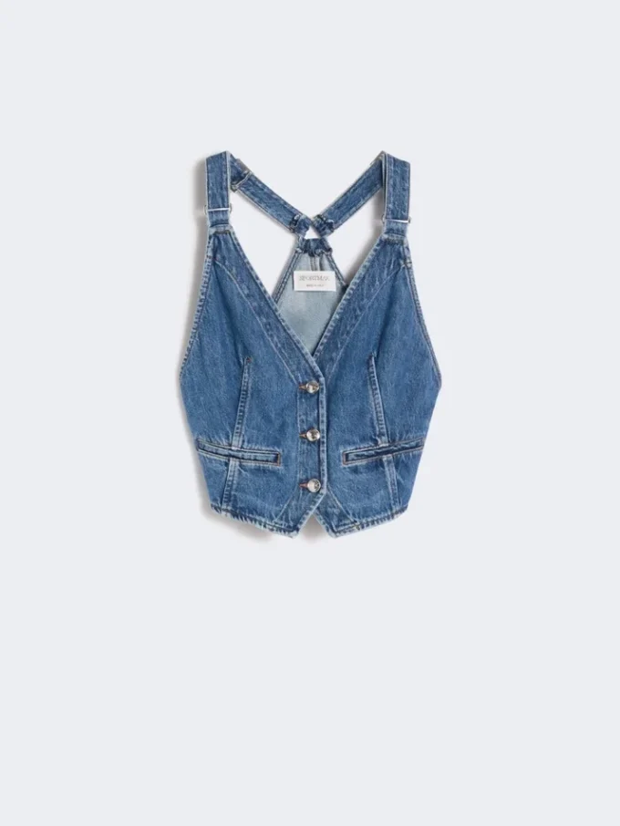 Slim-fit denimvest, midnatsblå Slim-fit denimvest, midnatsblå