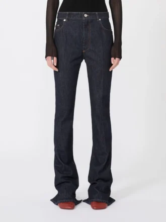 Slim-fit jeans med udsvungne ben, midnatsblå