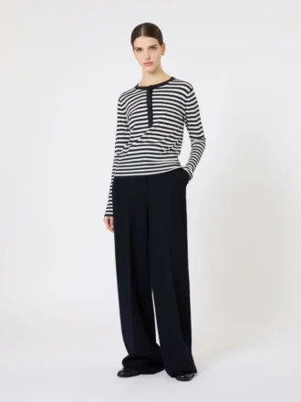 Slim-fit kashmirtrøje, elfenben