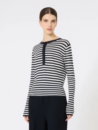 Slim-fit kashmirtrøje, elfenben
