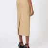 Slim-fit nederdel i linnedtwill, kamel Slim-fit nederdel i linnedtwill, kamel