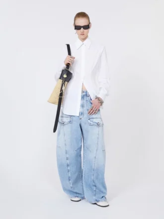 Slim-fit poplin-skjorte, optisk hvid