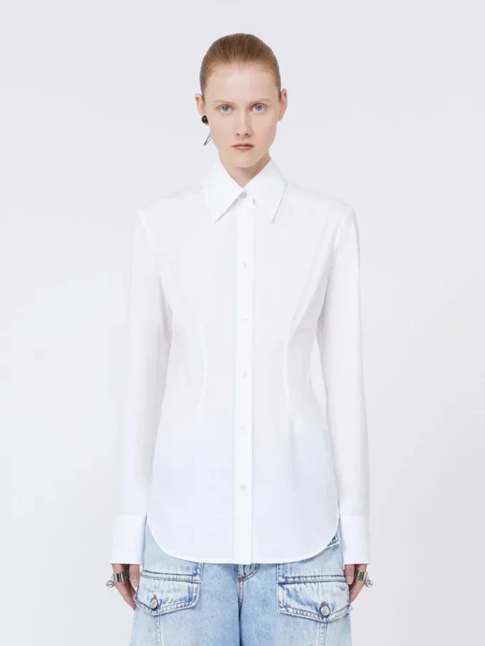 Slim-fit poplin-skjorte, optisk hvid Slim-fit poplin-skjorte, optisk hvid