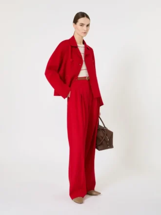 Slim-fit sweater i uld og silke, hvid