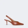 Slingbacks i nappalæder, rust Slingbacks i nappalæder, rust