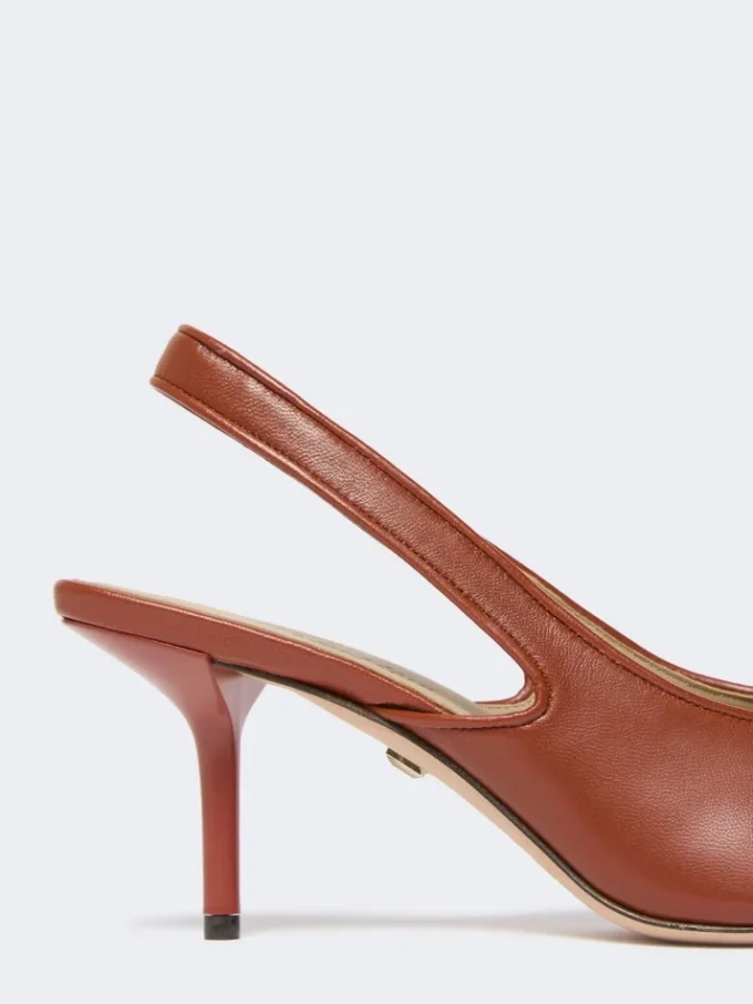 Slingbacks i nappalæder, rust Slingbacks i nappalæder, rust