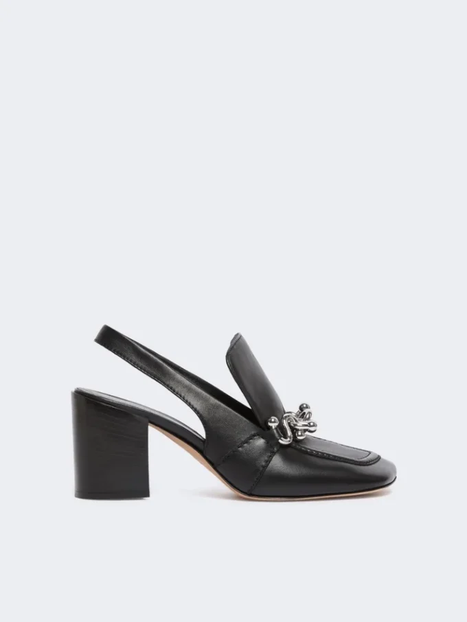 Slingbacks i nappalæder, sort Slingbacks i nappalæder, sort