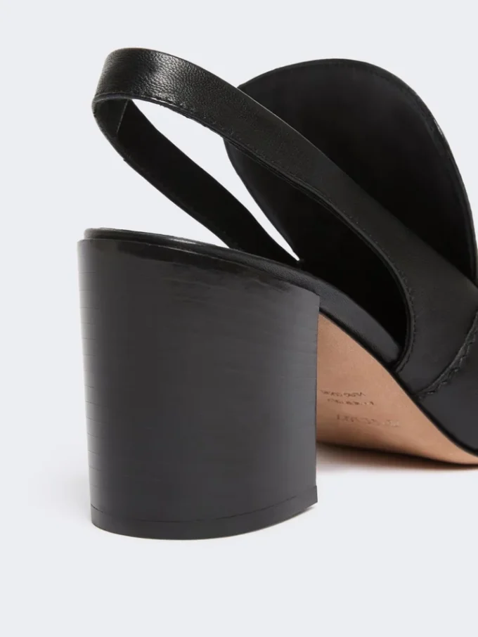 Slingbacks i nappalæder, sort Slingbacks i nappalæder, sort