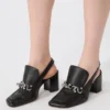 Slingbacks i nappalæder, sort Slingbacks i nappalæder, sort