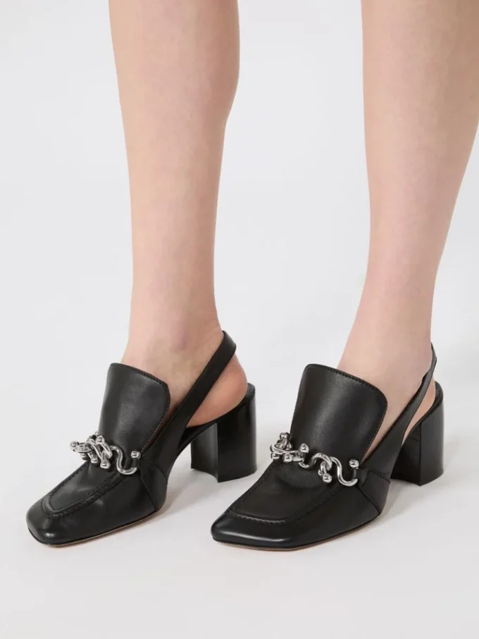 Slingbacks i nappalæder, sort Slingbacks i nappalæder, sort